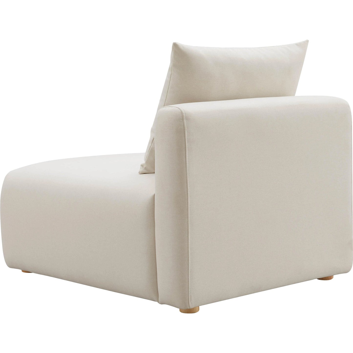 003 SI-2122138 | Additional Silo | Hangover Linen Modular Armless Chair by TOV Furniture in cream. Made from linen, wood in a modern style.
