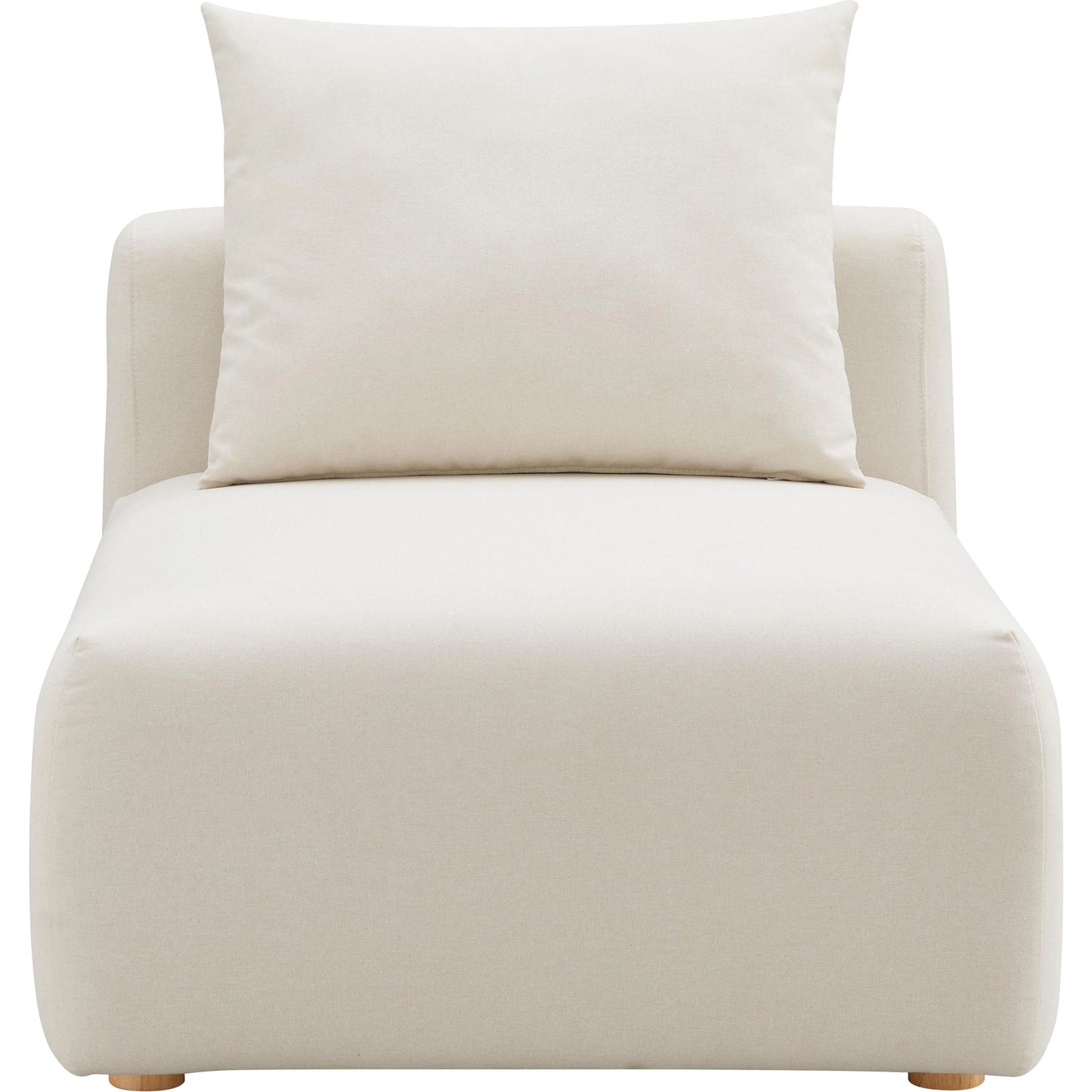 002 SI-2122138 | Additional Silo | Hangover Linen Modular Armless Chair by TOV Furniture in cream. Made from linen, wood in a modern style.