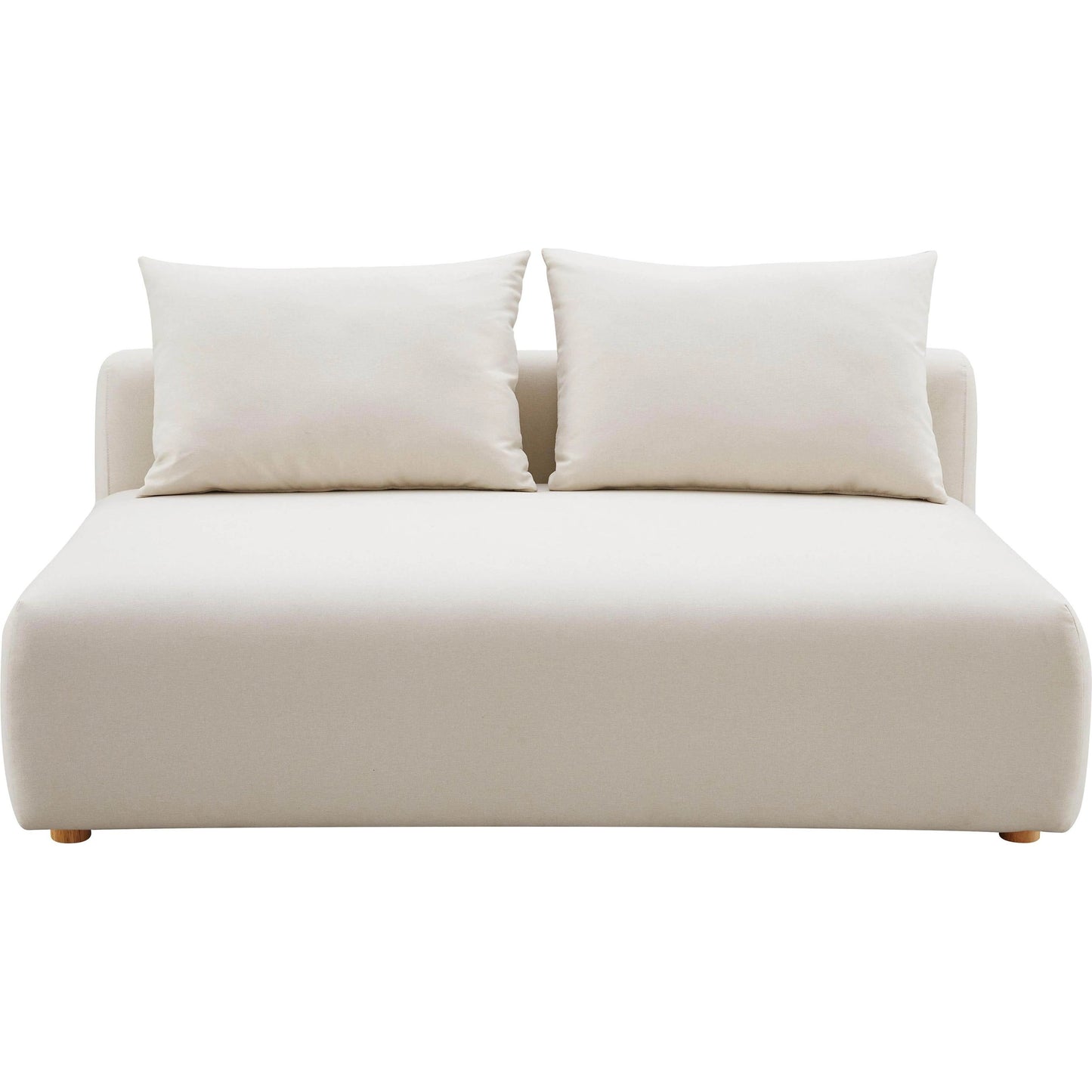 002 SI-2122140 | Additional Silo | Hangover Linen Modular Loveseat by TOV Furniture in cream. Made from linen, wood in a modern style.