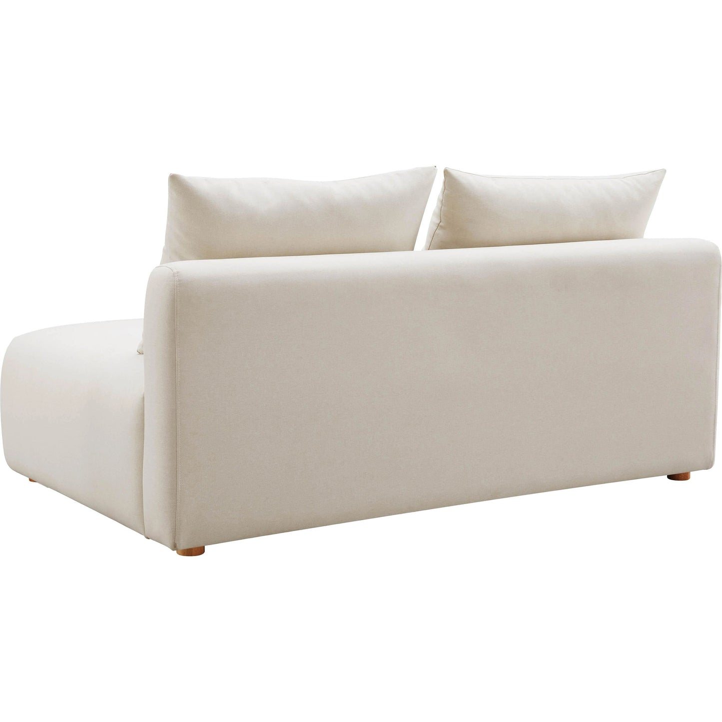 003 SI-2122140 | Additional Silo | Hangover Linen Modular Loveseat by TOV Furniture in cream. Made from linen, wood in a modern style.