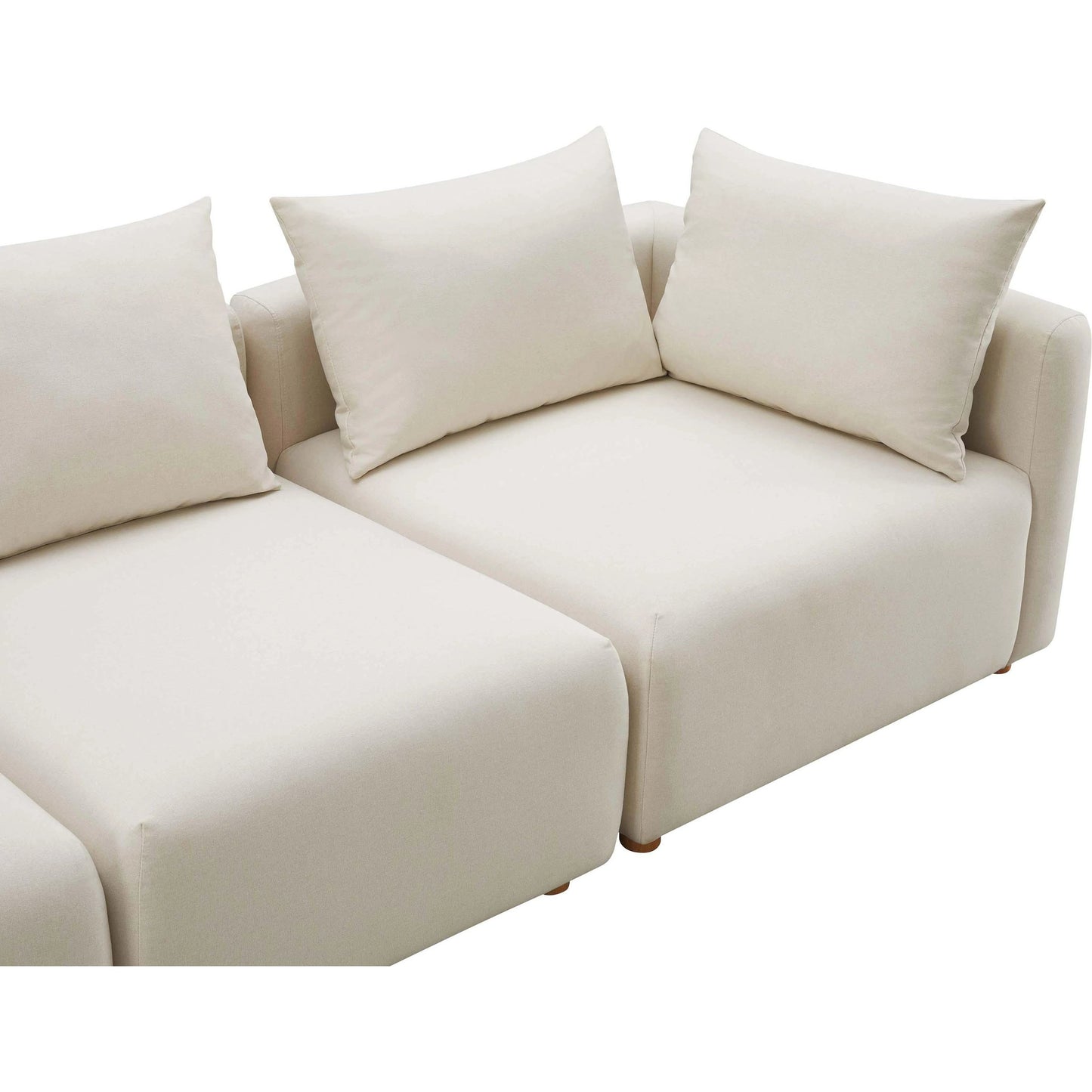 003 SI-2122134 | Additional Silo | Hangover Linen 4-Piece Modular Sectional by TOV Furniture in cream. Made from linen, wood in a modern style.