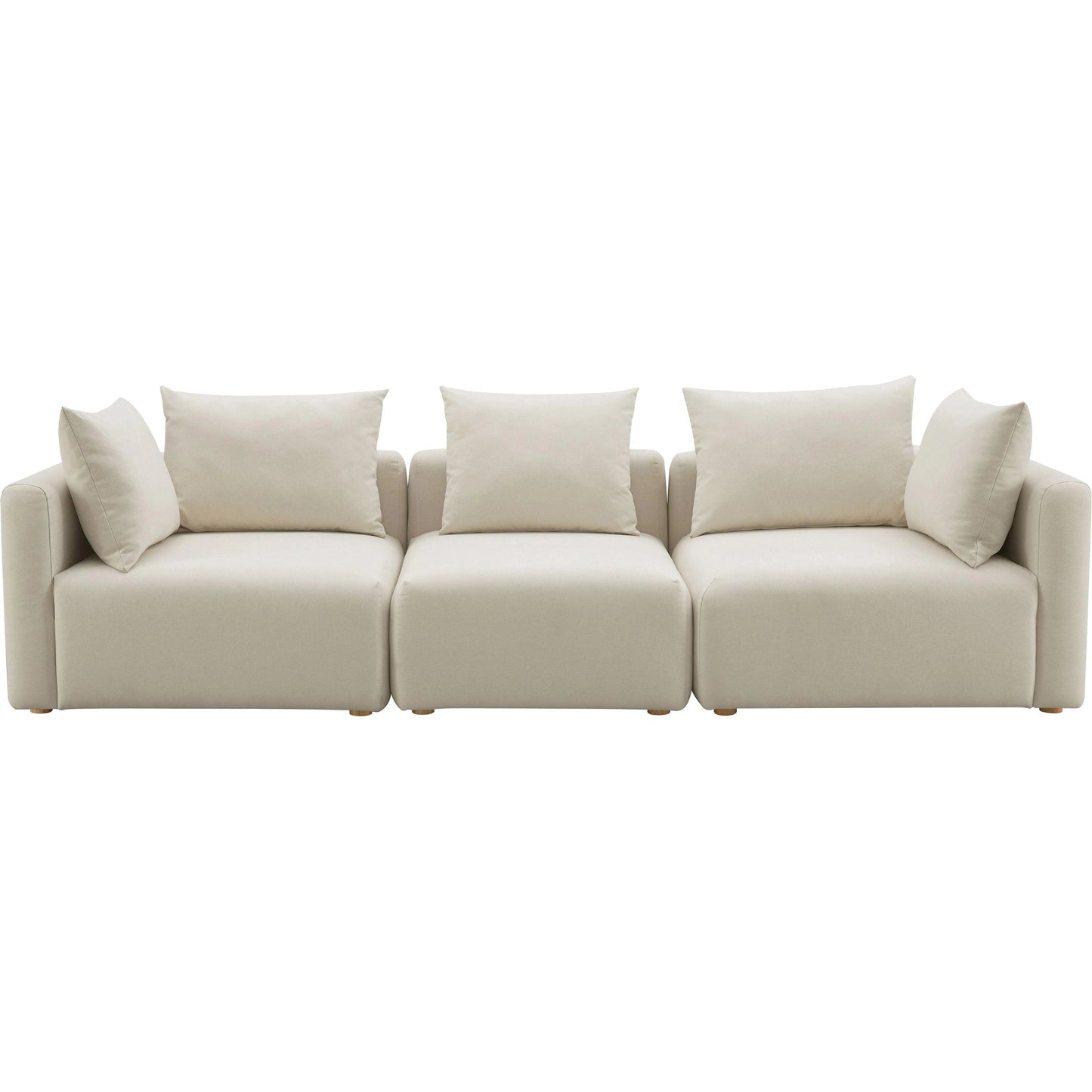 002 SI-2122142 | Additional Silo | Hangover Linen Sofa by TOV Furniture in cream. Made from linen, wood in a modern style.