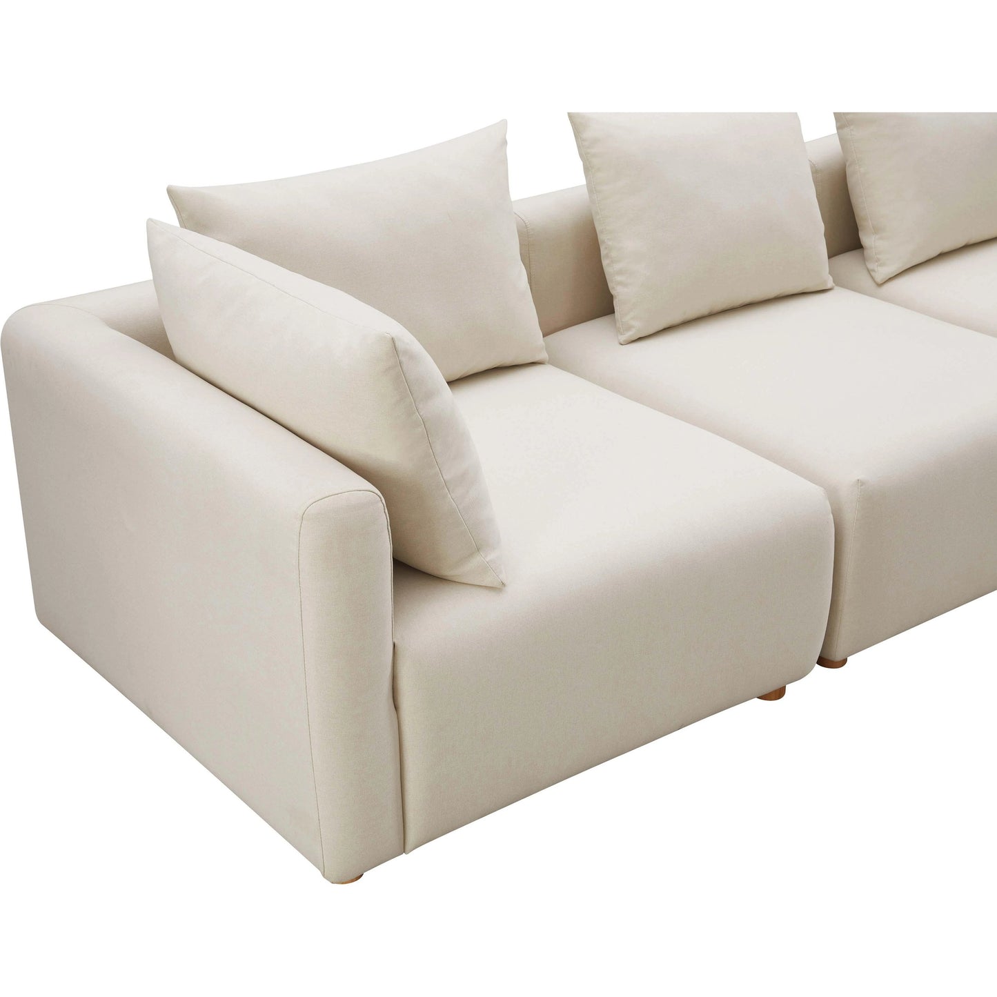005 SI-2122142 | Additional Silo | Hangover Linen Sofa by TOV Furniture in cream. Made from linen, wood in a modern style.