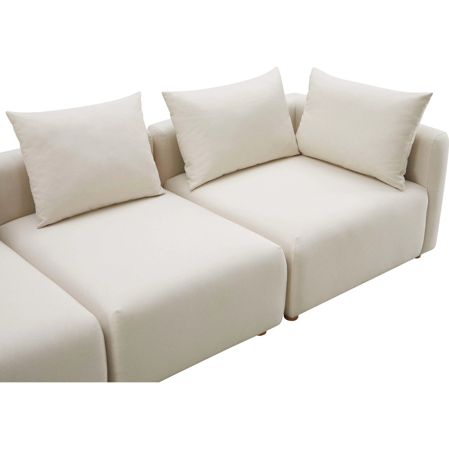 003 SI-2122142 | Additional Silo | Hangover Linen Sofa by TOV Furniture in cream. Made from linen, wood in a modern style.