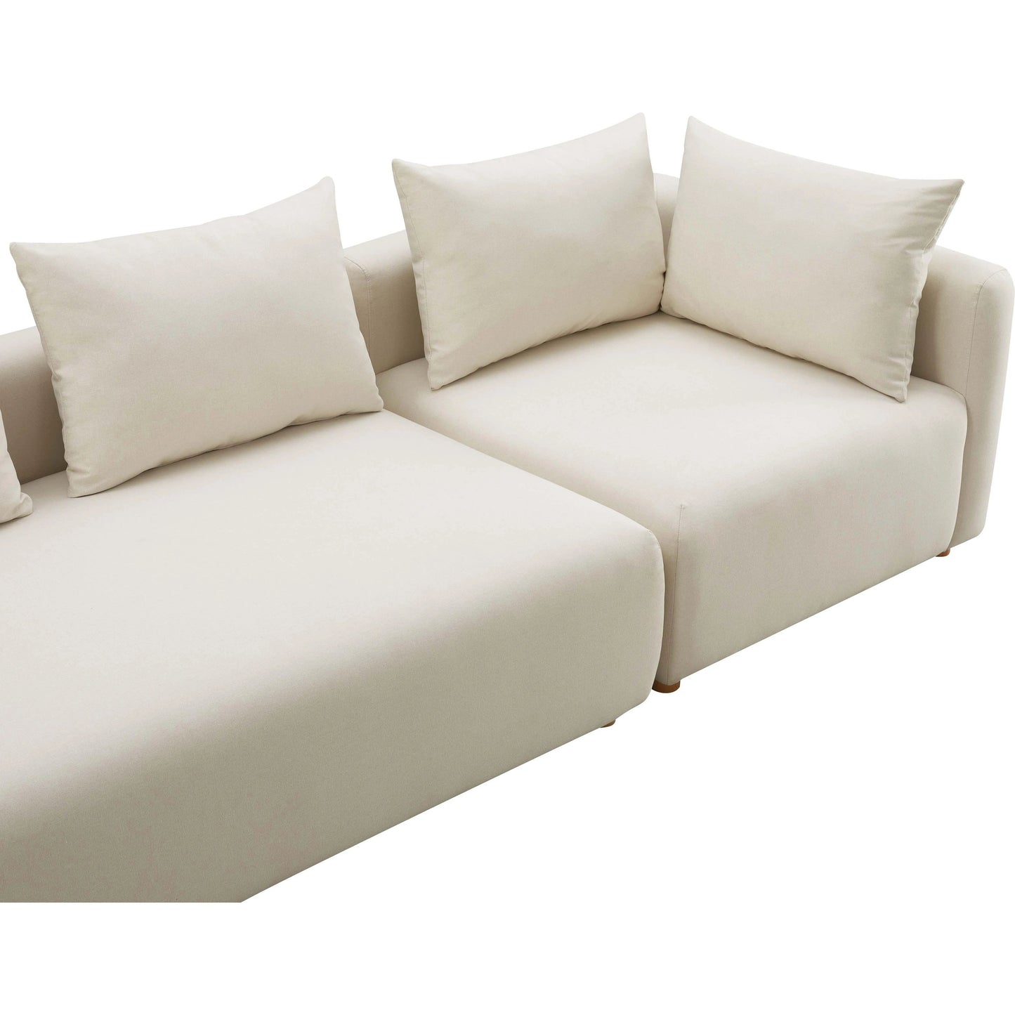 003 SI-2122136 | Additional Silo | Hangover Linen Long Sofa by TOV Furniture in cream. Made from linen, wood in a modern style.