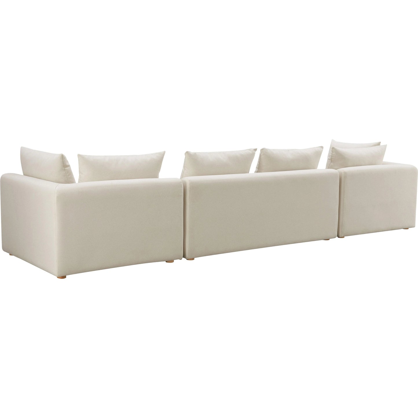 004 SI-2122136 | Additional Silo | Hangover Linen Long Sofa by TOV Furniture in cream. Made from linen, wood in a modern style.