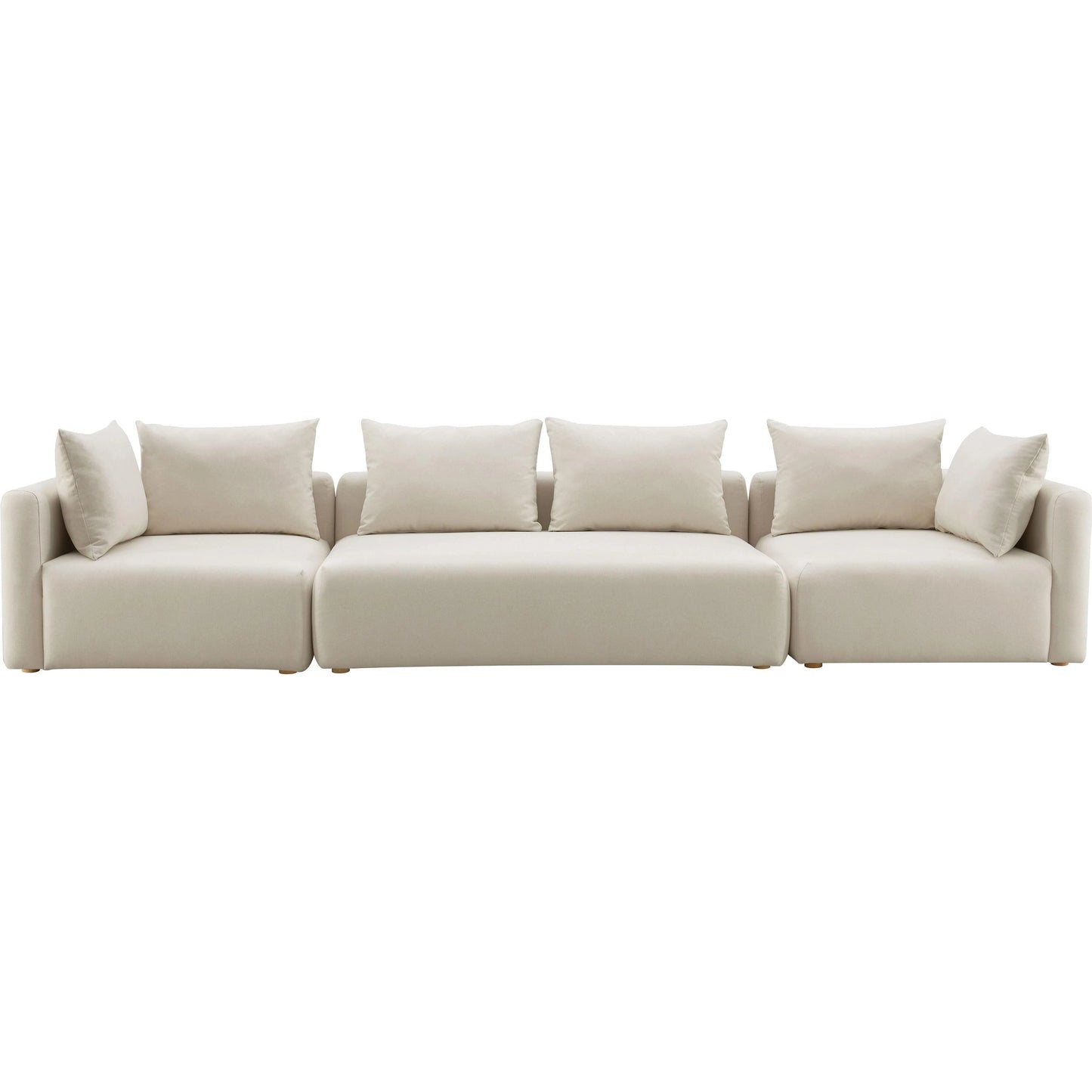 002 SI-2122136 | Additional Silo | Hangover Linen Long Sofa by TOV Furniture in cream. Made from linen, wood in a modern style.