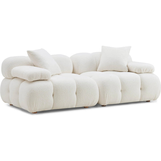 Calliope Vegan Shearling Modular Loveseat by TOV Furniture. Made from fabric, plywood, wood in a transitional style.