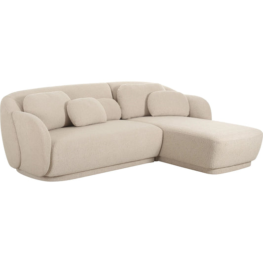 001 SI-2248375 | Primary Silo | Misty Boucle Sectional by TOV Furniture in cream. Made from boucle, plywood in a transitional style.