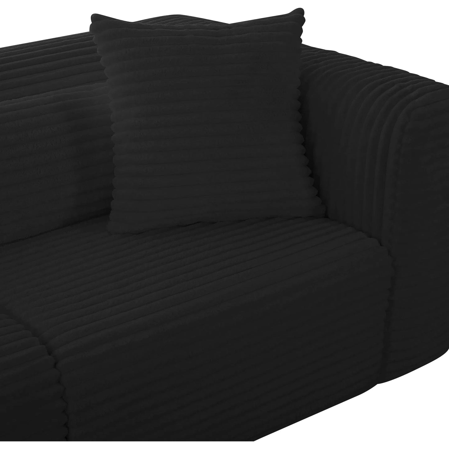 012 SI-2248532 | Closeup | Tarra Fluffy Oversized Corduroy Modular Sofa by TOV Furniture. Made from unique in a transitional style.