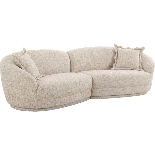 Marion Textured Boucle 4 Person Sectional by TOV Furniture in two-tone. Made from boucle, plywood in a transitional style.