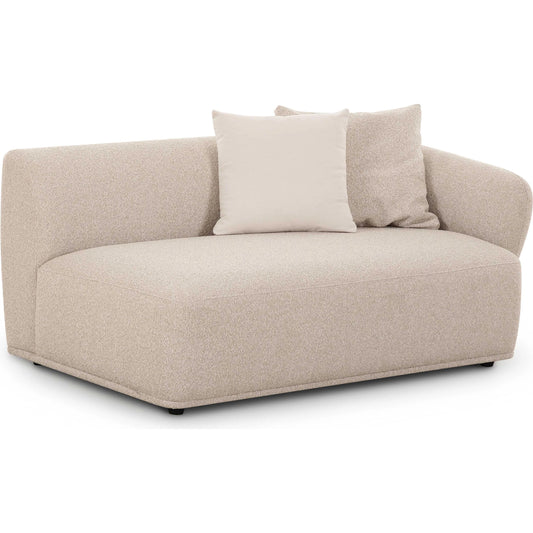 Sylvie Boucle Right Arm 2-Seater Loveseat by TOV Furniture in cream. Made from boucle, plywood in a transitional style.
