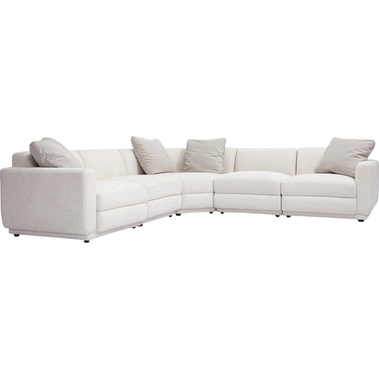 001 SI-2356336 | Primary Silo | Perry Chenille Modular L-Sectional by TOV Furniture in cream. Made from chenille, plywood, wood in a transitional style.