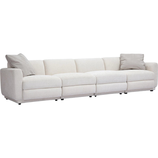 001 SI-2356338 | Primary Silo | Perry Chenille Modular Long Sofa by TOV Furniture in cream. Made from chenille, plywood, wood in a transitional style.