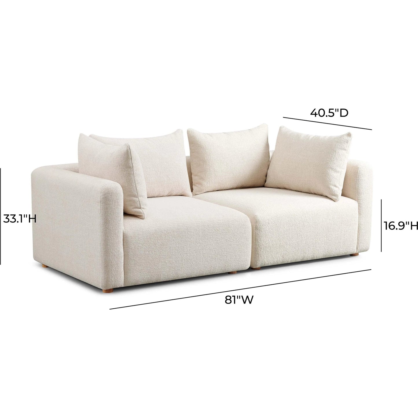 005 SI-2320889 | Additional Silo | Hangover Heavy Textured Fabric Loveseat by TOV Furniture. Made from fabric, plywood, wood in a unique style.