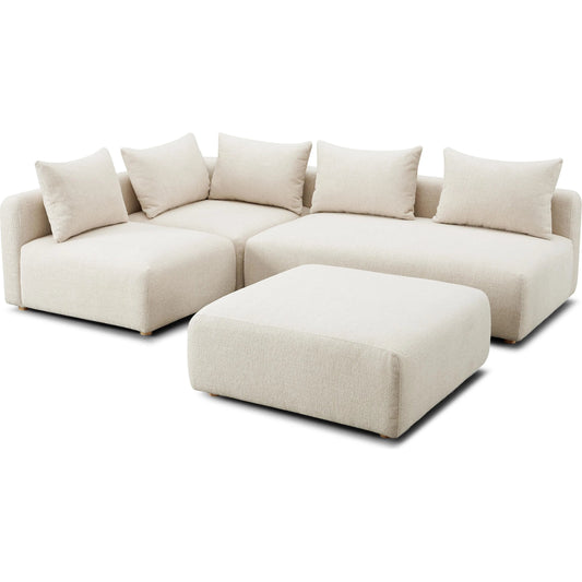 Hangover Heavy Textured Fabric 4-Piece Modular Chaise Sectional by TOV Furniture. Made from fabric, plywood, wood in a transitional style.