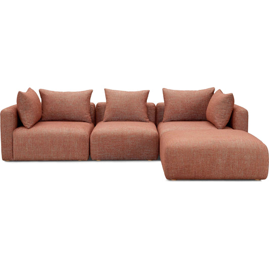 Hangover Heavy Textured Fabric 4-Piece Modular Sectional by TOV Furniture. Made from fabric, plywood, wood in a transitional style.