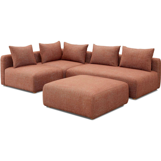 Hangover Heavy Textured Fabric 4-Piece Modular Chaise Sectional by TOV Furniture. Made from fabric, plywood, wood in a transitional style.