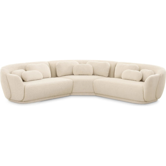 001 SI-2356325 | Primary Silo | Misty Boucle Modular L-Sectional by TOV Furniture in cream. Made from boucle, plywood, wood in a transitional style.