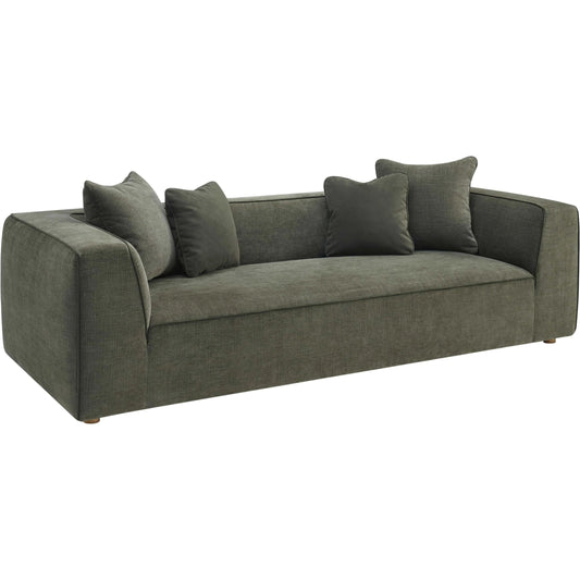 001 SI-2454398 | Primary Silo | Tristine Upcycled Basketweave Sofa by TOV Furniture in olive green. Made from fabric, plywood, wood in a unique style.