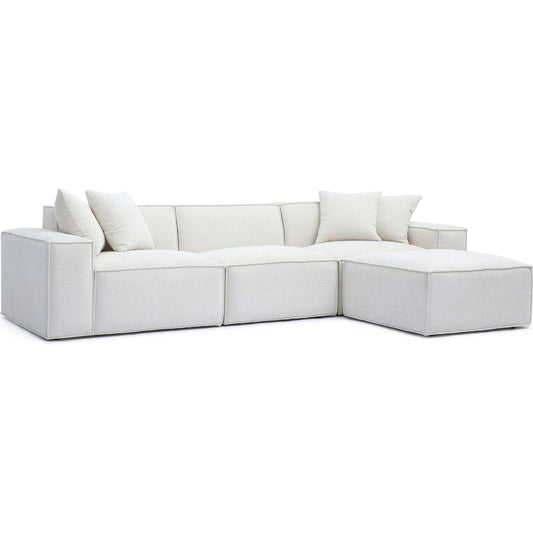Mindy Chenille Basketweave Modular Sectional by TOV Furniture. Made from chenille, plywood in a transitional style.