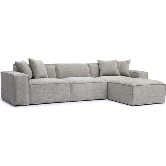 Mindy Chenille Basketweave Modular Sectional by TOV Furniture. Made from chenille, plywood in a transitional style.