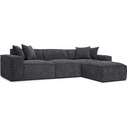 Mindy Chenille Basketweave Modular Sectional by TOV Furniture. Made from chenille, plywood in a transitional style.