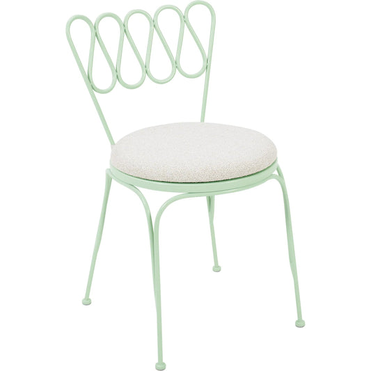 Erica Wrought Iron Outdoor Chair by TOV Furniture. Made from fabric, iron in a eclectic & global style.