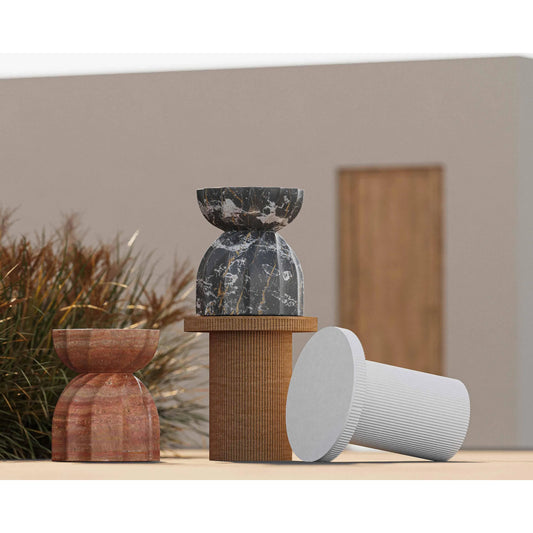 Turin Indoor / Outdoor Concrete Stool by TOV Furniture in red. Made from concrete in a modern style.