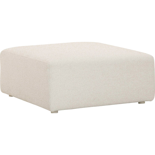 Hangover Outdoor Ottoman by TOV Furniture in cream. Made from aluminum, fabric in a transitional style.