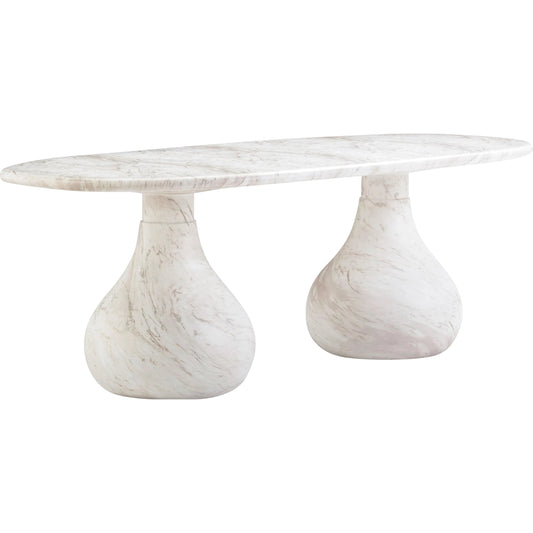 Smooch Indoor / Outdoor 87" Dining Table by TOV Furniture. Made from concrete in a transitional style.