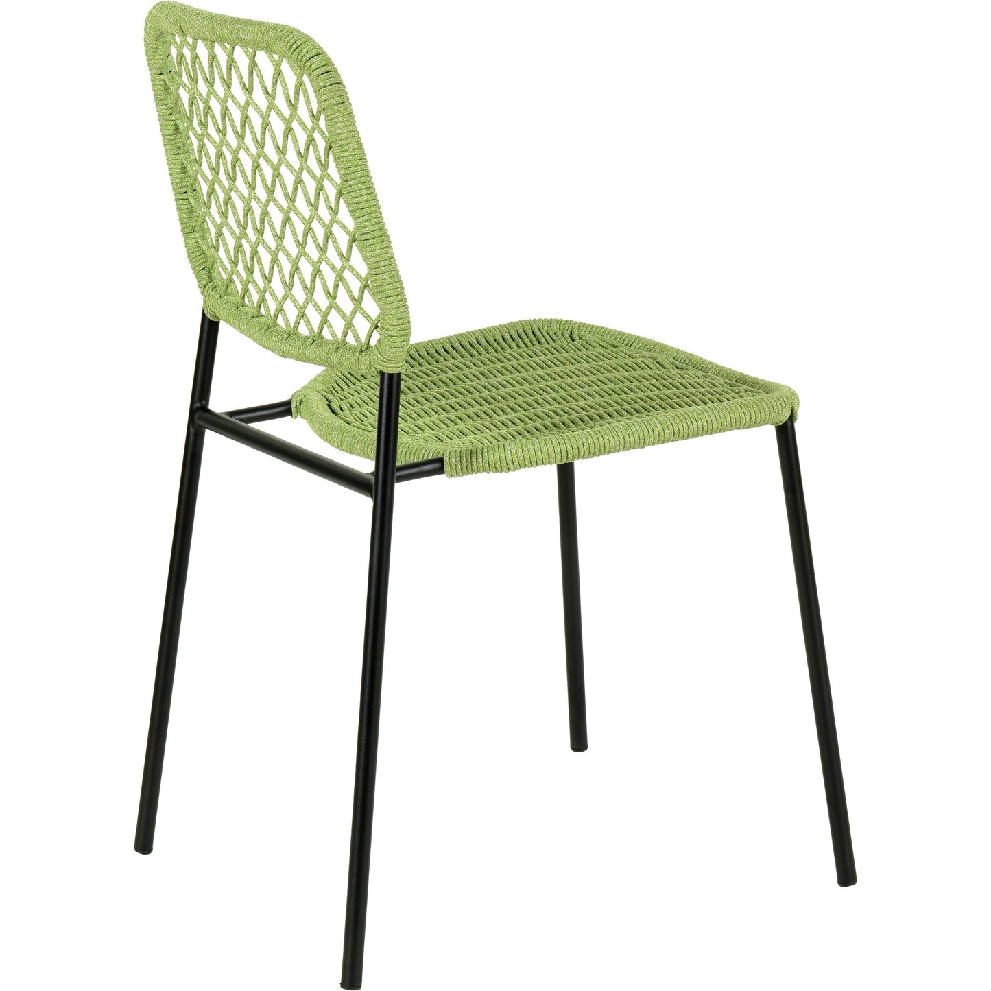 003 SI-2122155 | Additional Silo | Lucy Dyed Cord Outdoor Dining Chair by TOV Furniture in green. Made from iron, rope in a cottage & farmhouse style.