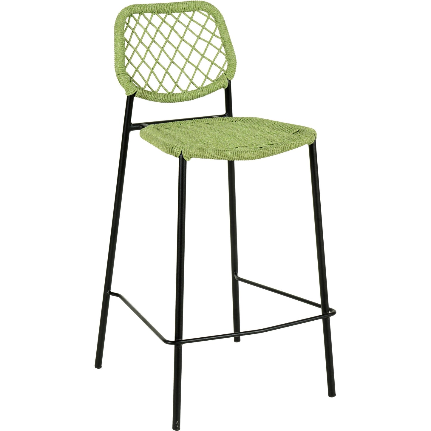 001 SI-2122153 | Primary Silo | Lucy Dyed Cord Outdoor Counter Stool by TOV Furniture. Made from iron, rope in a cottage & farmhouse style.
