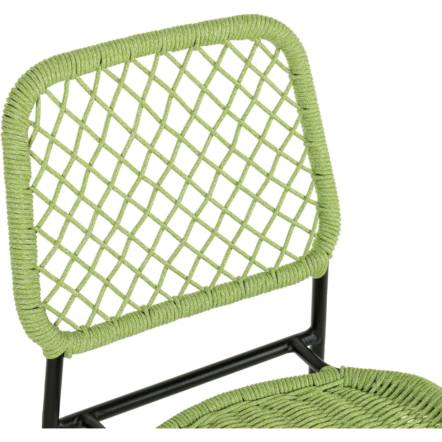 007 SI-2122153 | Closeup | Lucy Dyed Cord Outdoor Counter Stool by TOV Furniture. Made from iron, rope in a cottage & farmhouse style.