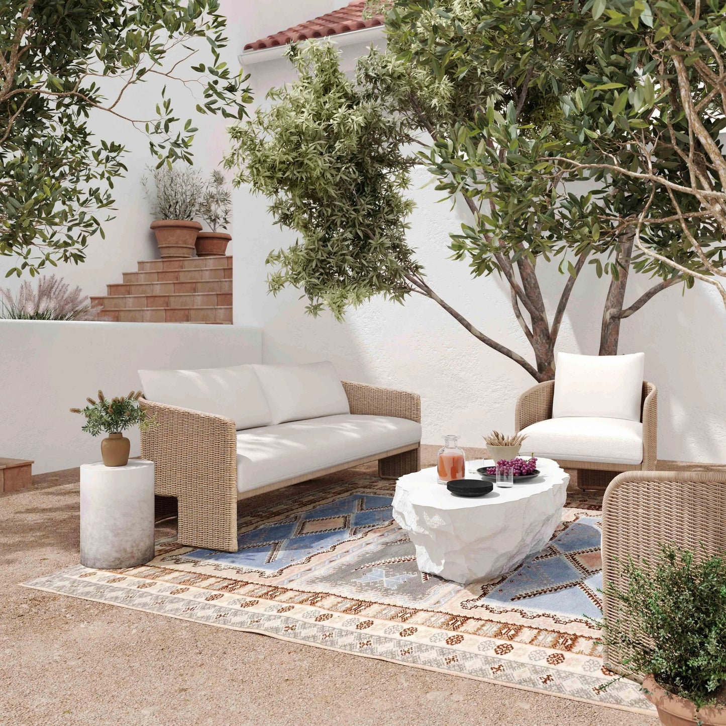 007 SI-2122107 | Additional Silo | Alexa Outdoor Sofa by TOV Furniture in cream. Made from aluminum, polyester in a coastal style.