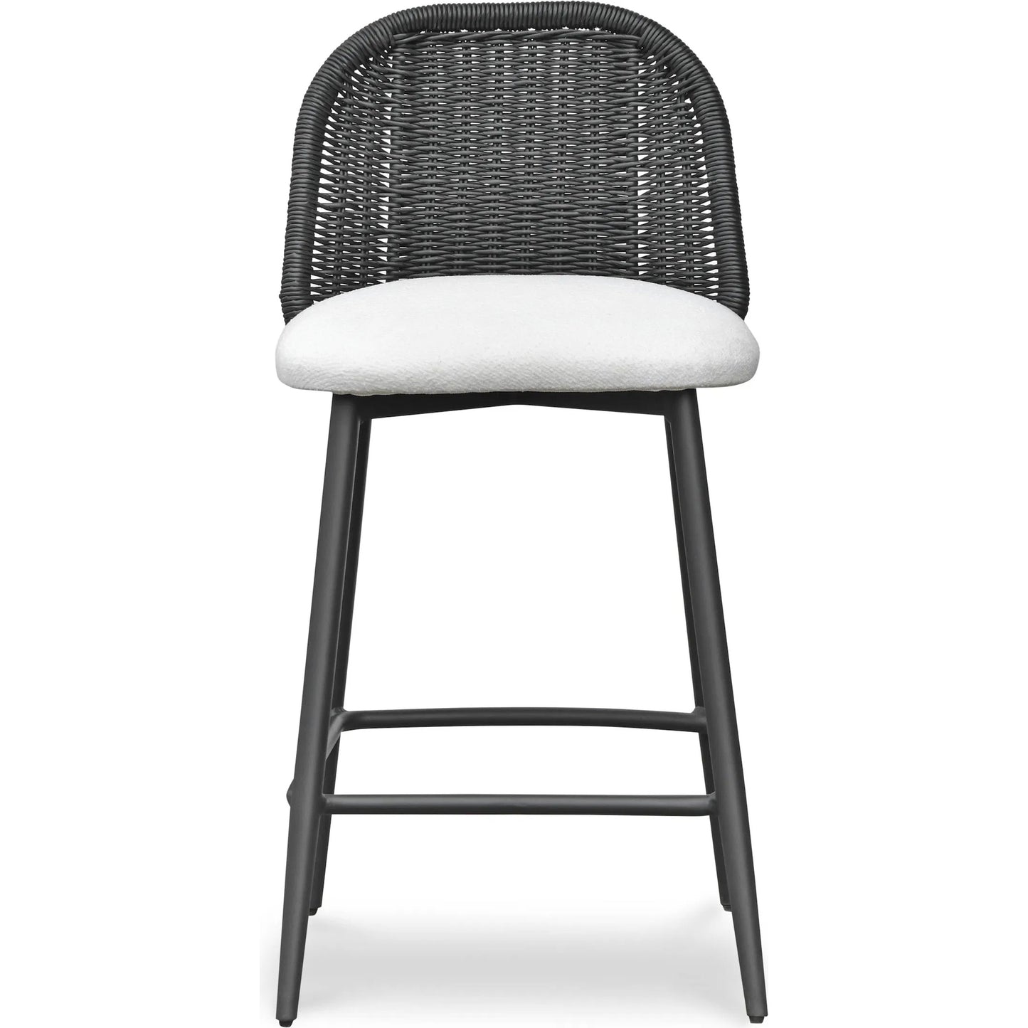 002 SI-2356244 | Additional Silo | Alexa Performance Fabric Outdoor Counter Stool by TOV Furniture in black. Made from aluminum, polyester, wicker in a unique style.