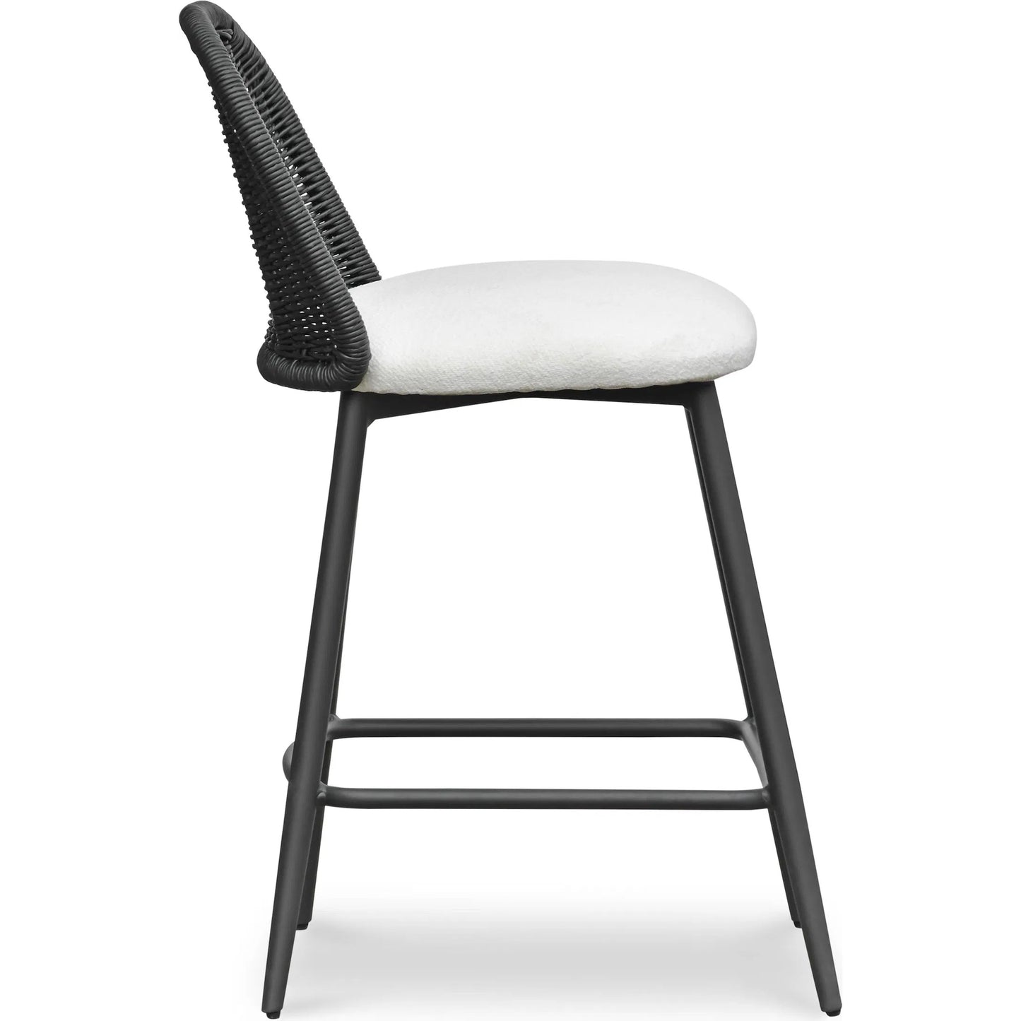 003 SI-2356244 | Additional Silo | Alexa Performance Fabric Outdoor Counter Stool by TOV Furniture in black. Made from aluminum, polyester, wicker in a unique style.