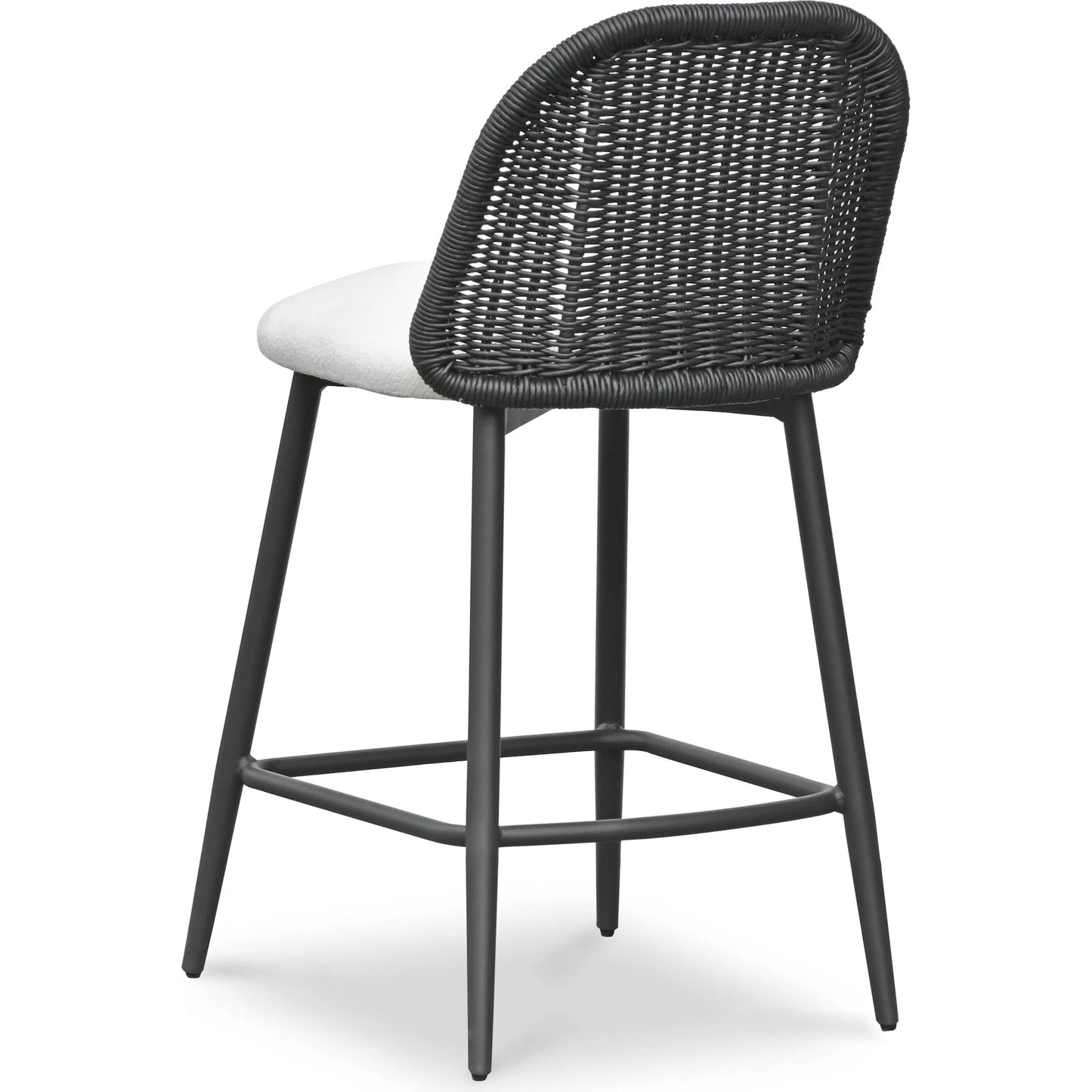 004 SI-2356244 | Additional Silo | Alexa Performance Fabric Outdoor Counter Stool by TOV Furniture in black. Made from aluminum, polyester, wicker in a unique style.