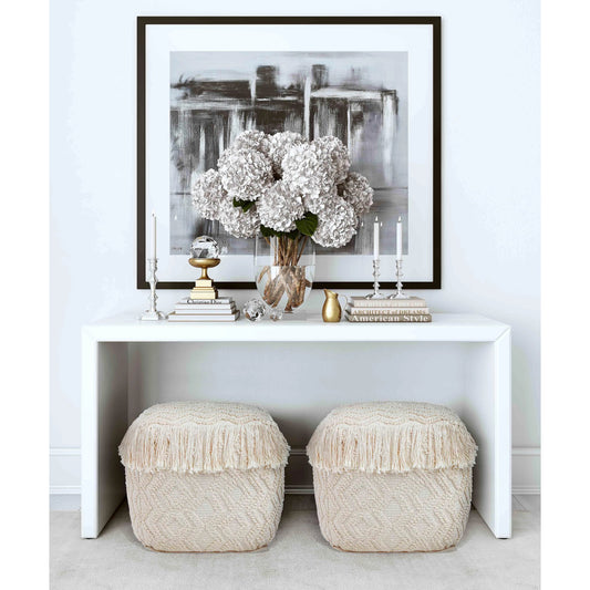 Inca Pouf by TOV Furniture in natural. Made from 100% cotton in a eclectic & global style.