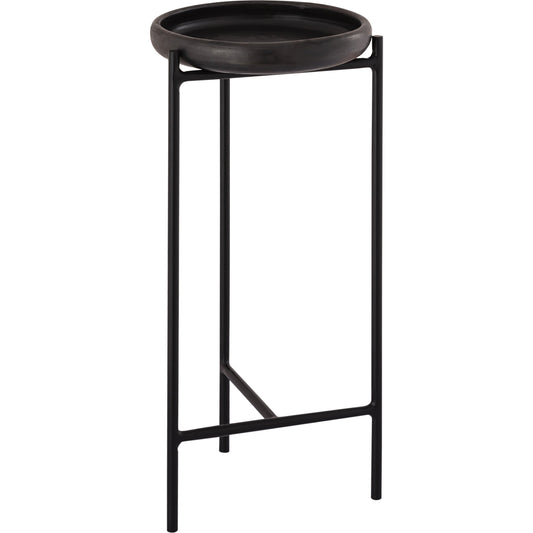 Samara Side Table by TOV Furniture in natural. Made from iron, terracotta in a transitional style.