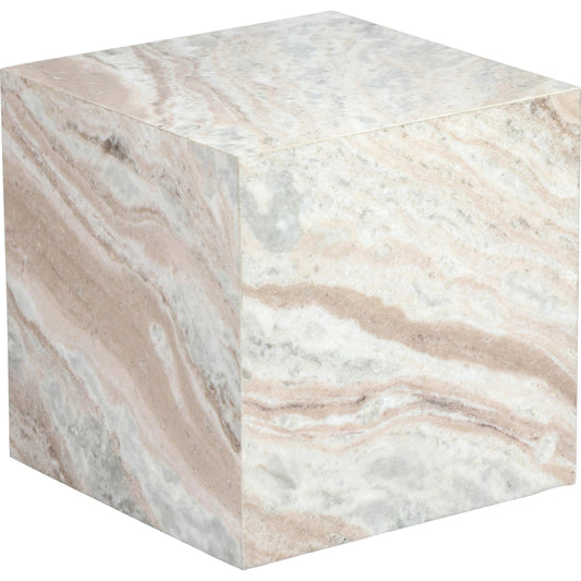 Keira Marble Side Table by TOV Furniture in natural marble. Made from mdf, marble in a modern style.
