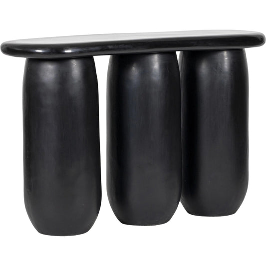 001 SI-2535633 | Primary Silo | Rahul Textured Console Table by TOV Furniture in black. Made from frp in a unique style.