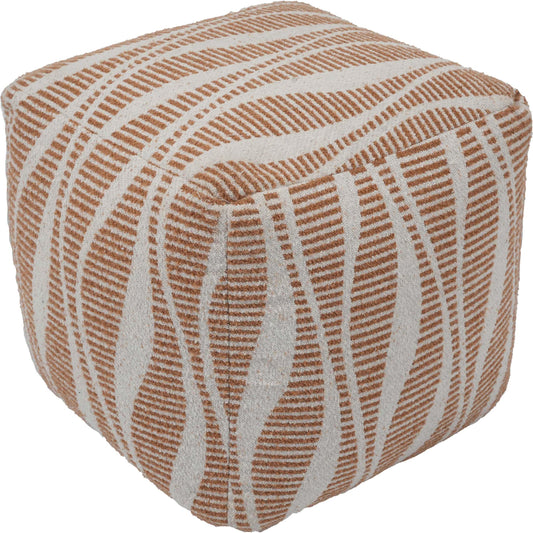 Ember Woven Pouf by TOV Furniture in cream, natural. Made from cotton, polyester in a cottage & farmhouse style.
