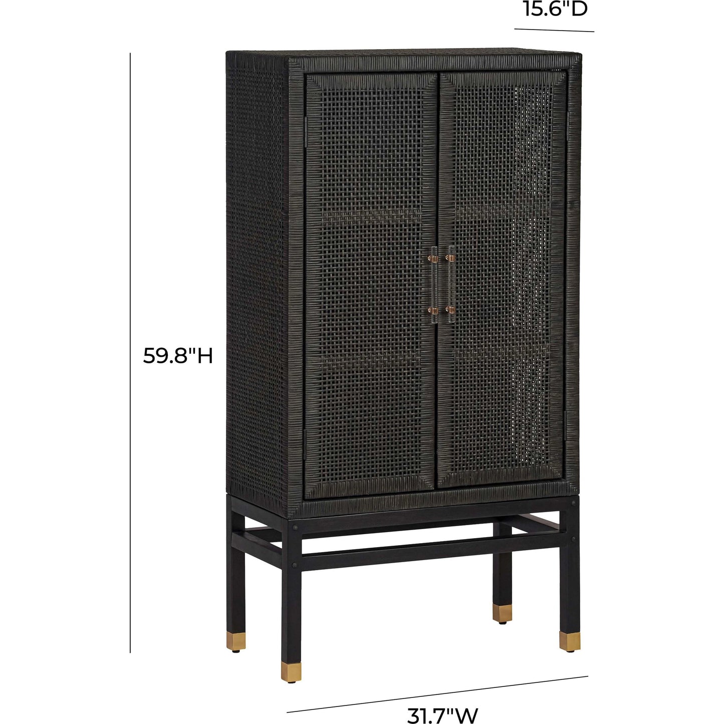 011 SI-2107254 | Additional Silo | Amara Woven Rattan Cabinet by TOV Furniture. Made from rattan veneer, wood in a cottage & farmhouse style.