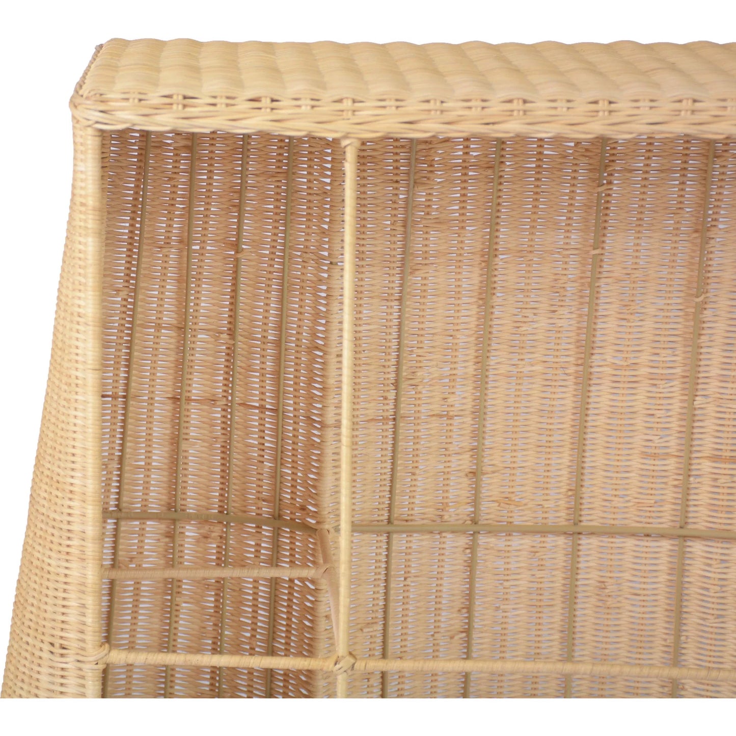 004 SI-2454306 | Closeup | Egan Rattan Console Table by TOV Furniture in natural. Made from rattan in a unique style.