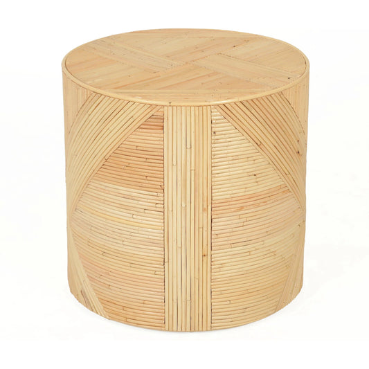 003 SI-2454332 | Primary Silo | Matea Rattan Cross Side Table by TOV Furniture in natural. Made from rattan in a unique style.