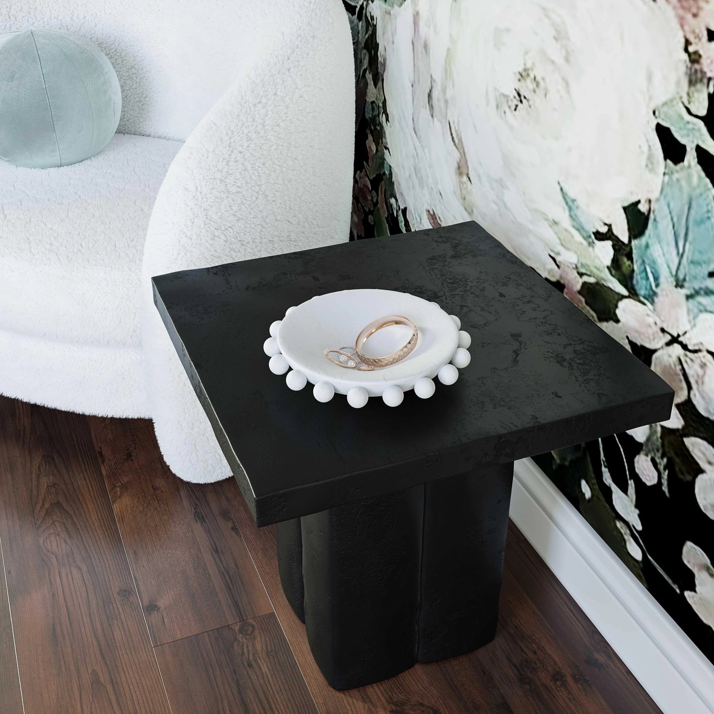 011 SI-1984365 | Lifestyle | Kayla Side Table by TOV Furniture. Made from concrete in a modern style.