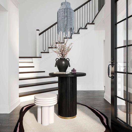 Chelsea Entry Table by TOV Furniture. Made from mdf, metal, oak, oak veneer in a modern style.