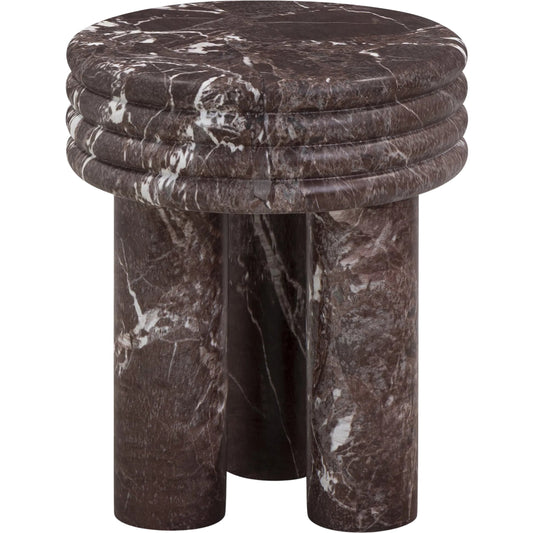 001 SI-2527396 | Primary Silo | Delta Indoor/Outdoor Round Side Table by TOV Furniture in red levanto. Made from concrete in a unique style.