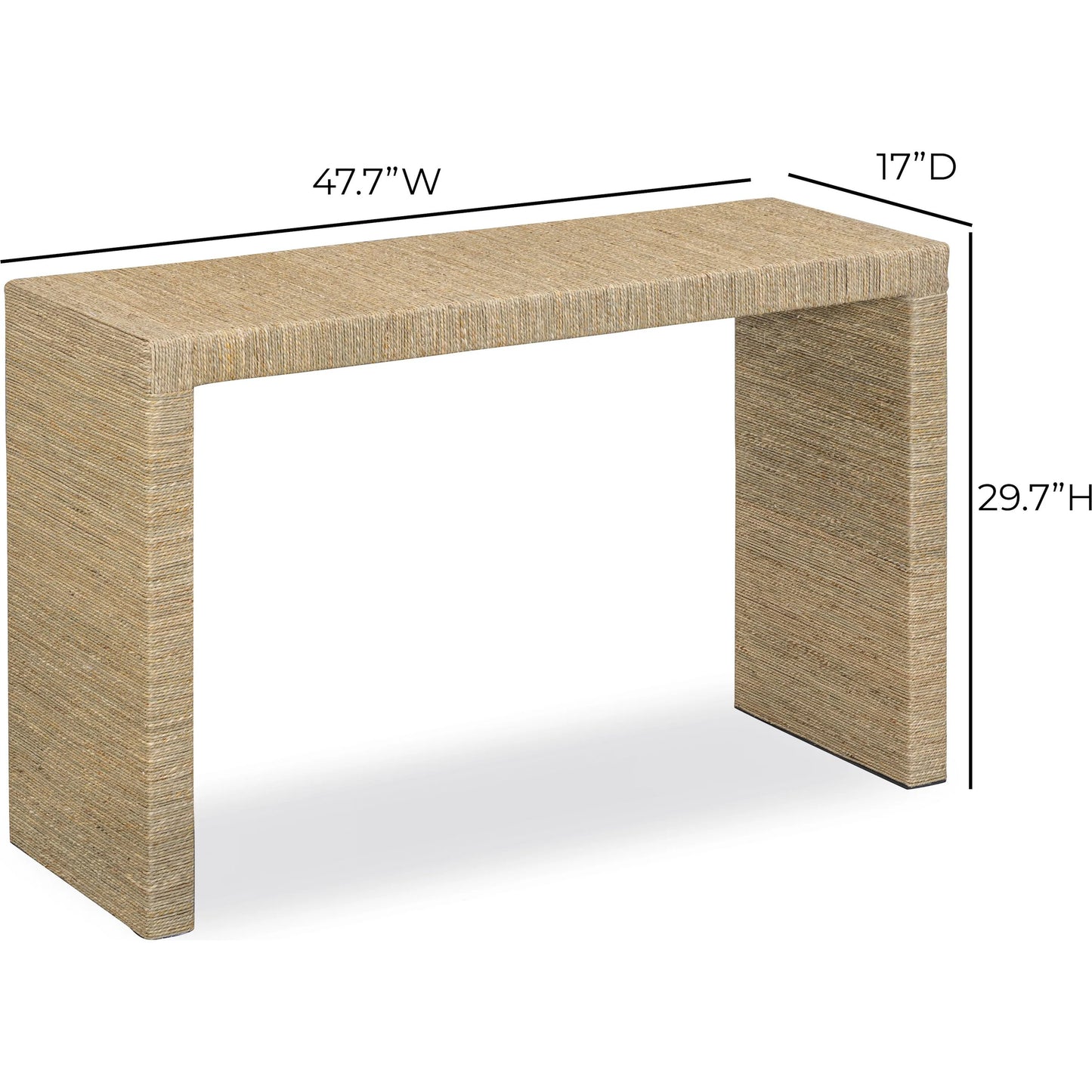 004 SI-2532680 | Closeup | Mona Console Table by TOV Furniture in natural. Made from mdf, seagrass in a unique style.